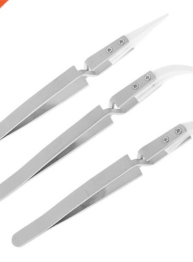 3 Pack Antistatic Ceramic Tweezers Tweezers Inverted Tweezer