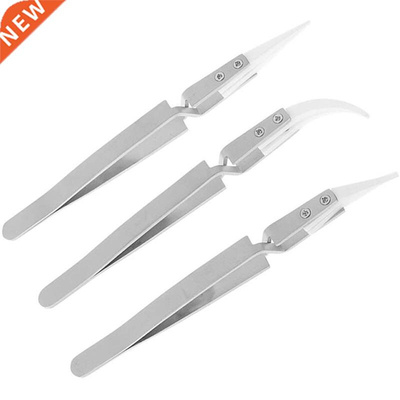 3 Pack Antistatic Ceramic Tweezers Tweezers Inverted Tweezer