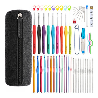 Sweater Crocheting Needles Soft Plastic Handle Aluminum Weav