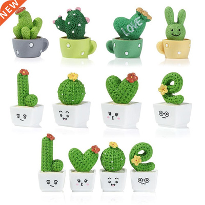 Mini Cactus Flower Miniature Figurines Pot Succulent Plants