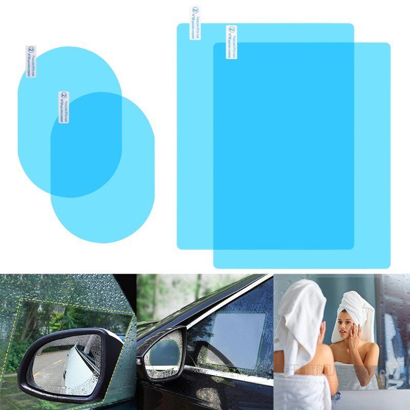 4 Pcs Car Rear View Mirror Rainproof Film Anti-Fog Clear Pro
