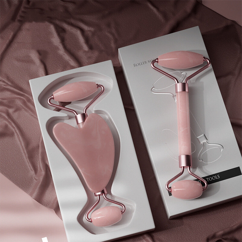 2pcs/set Face Spa Neck Massager For Face Roller Gua Sha跨境
