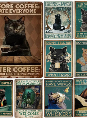 Funny Cat Metal Tin Signs Outdoor Signs For Home Bathroom