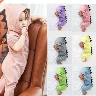 Baby clothes Hooded Dinosaur Jumpsuit Baby clothes Newborn I