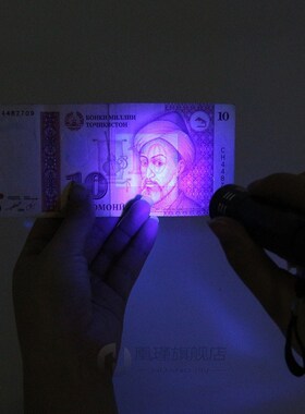 V Light Torch Lamp Super Mini 9 LED Flashlight Black ltravio