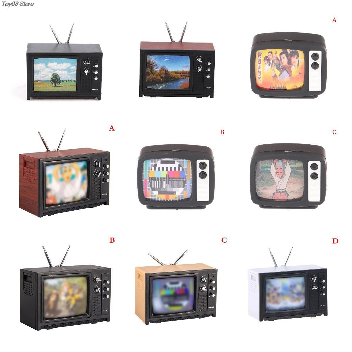 1:12 Dollhouse Vintage Old Style Miniature Television TV