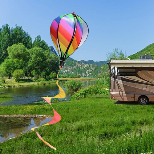 Hot Air Balloon Wind Spinner Rainbow Hanging Wind Twister跨