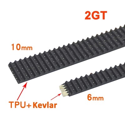 2GT Kevlar TPU Polyurethane Open Timing Belt Rubber Synchron