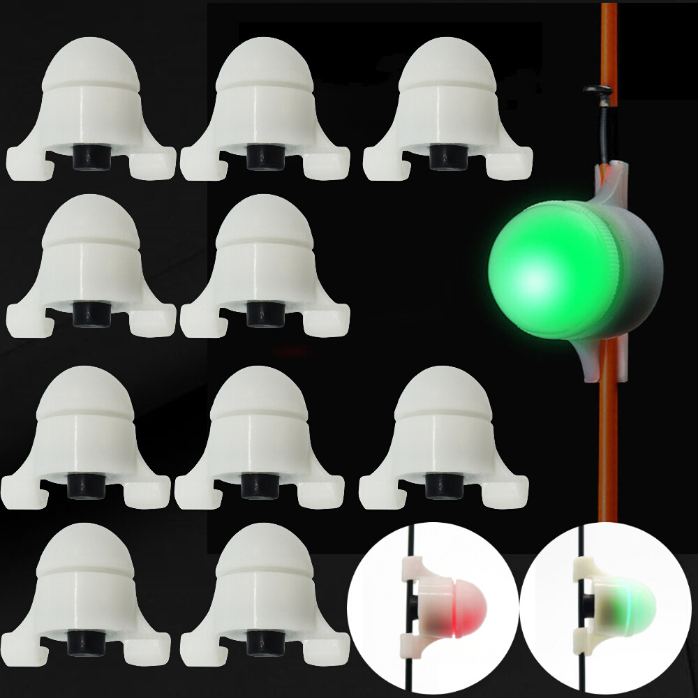 1-10Pcs LED Fishing Bite Alarm Rod Tip Indicator Sensor
