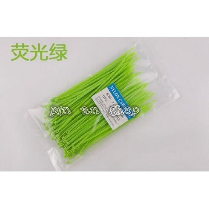 Fluorescent green  Nylon tie belt 3X100 color environmental