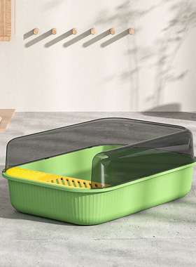 Semi-Enclosed Large Litter Box SplashproofCat Toilet Cat跨境