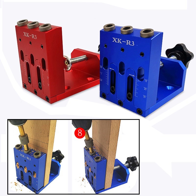 Pocket Hole Puncher Woodworking Doweling Jig Kit Drilling Gu