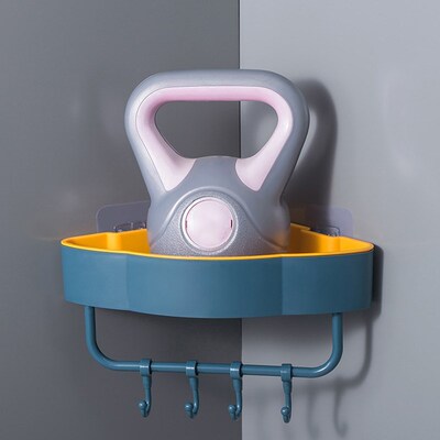 Bathroom Kitchen Punch Corner Frame Shower Shelf Wrought Iro