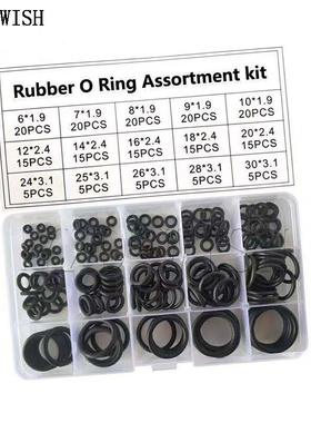 200pcs/Box Rubber O Ring O-Ring Washer Seals Watertightness