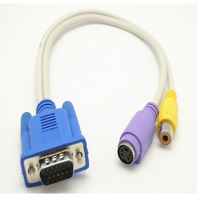 Retail New vga to tv av rca cable s-video converter adapter