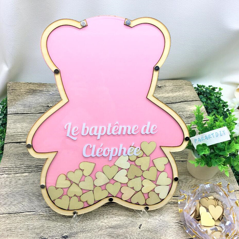Customize bear-baptism communion birthday sign-memory Drop