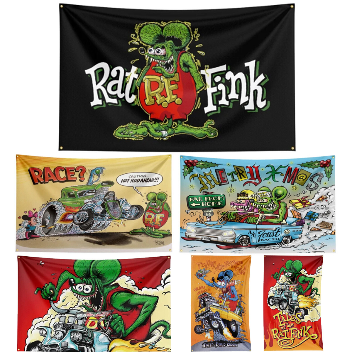 90x150CM 3X5FT Rat fink choppers Flag Flying Banner for