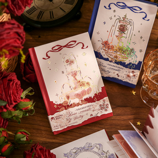 纸先生原创 | A6精装本 玫瑰浪漫曲系列 原创许愿玫瑰主题烫金书法学生笔记横线本文字学生笔记精装本