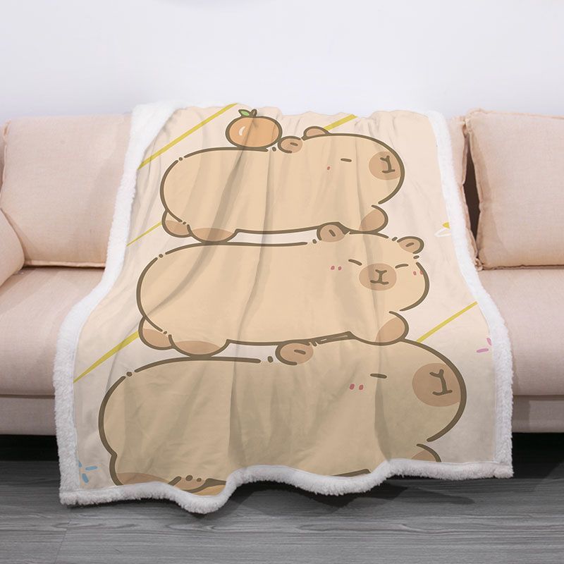 新款Capybr加厚双人毛毯幼