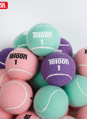Teloon天龙粉色网球紫色训练网球男女初学者无压训练比赛彩色网球