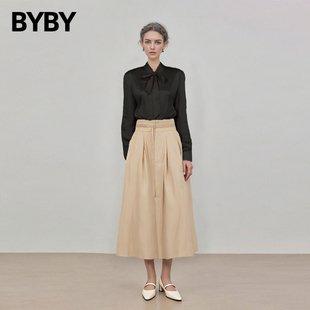 设计感宽松显瘦衬衣雪纺上衣 女25早秋新款 布衣布语蝴蝶结长袖 衬衫