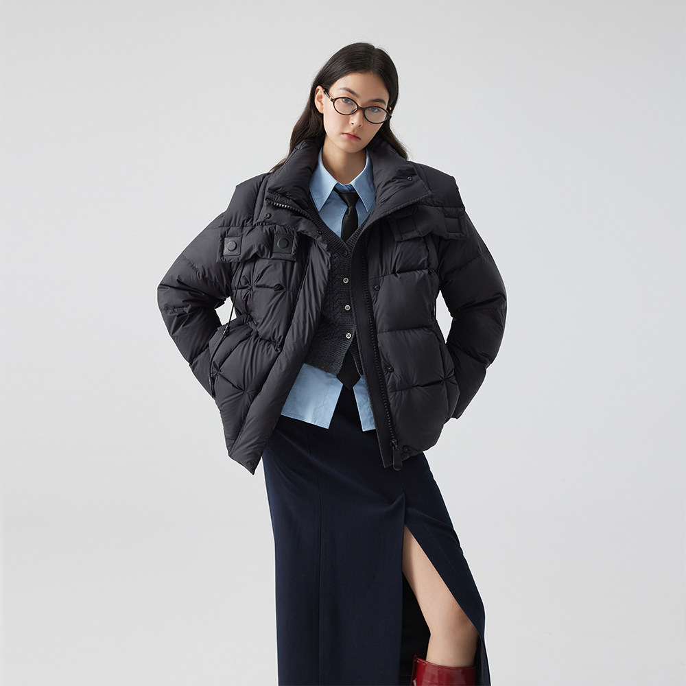 气质简约羽绒服女短款2025秋冬新款时尚百搭宽松显瘦面包服外套潮