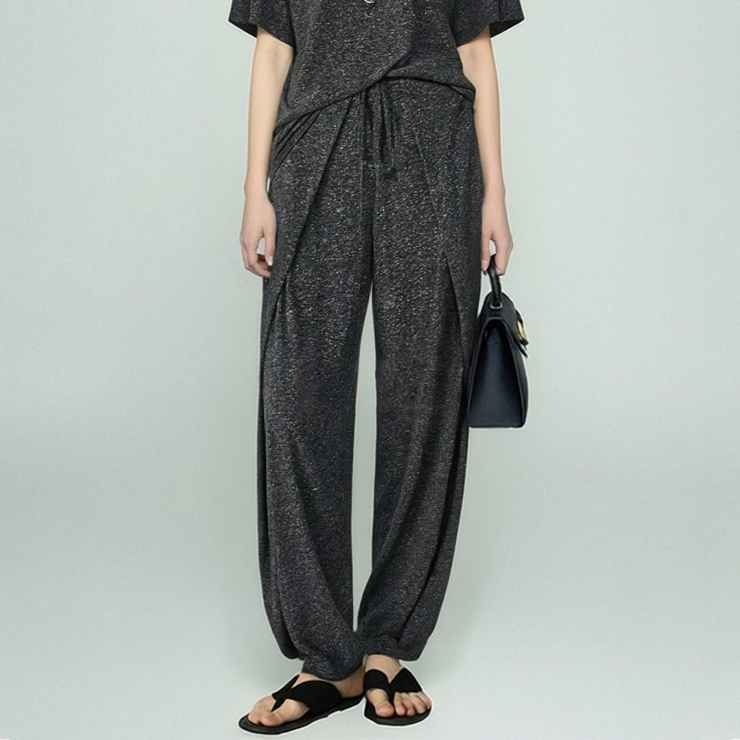 基础百搭简约垂感亚麻阔腿裤女夏高腰宽松版型松弛感度假风休闲裤,女装/女士精品,休闲裤,淘宝优惠券,粉丝福利购,淘宝优惠卷