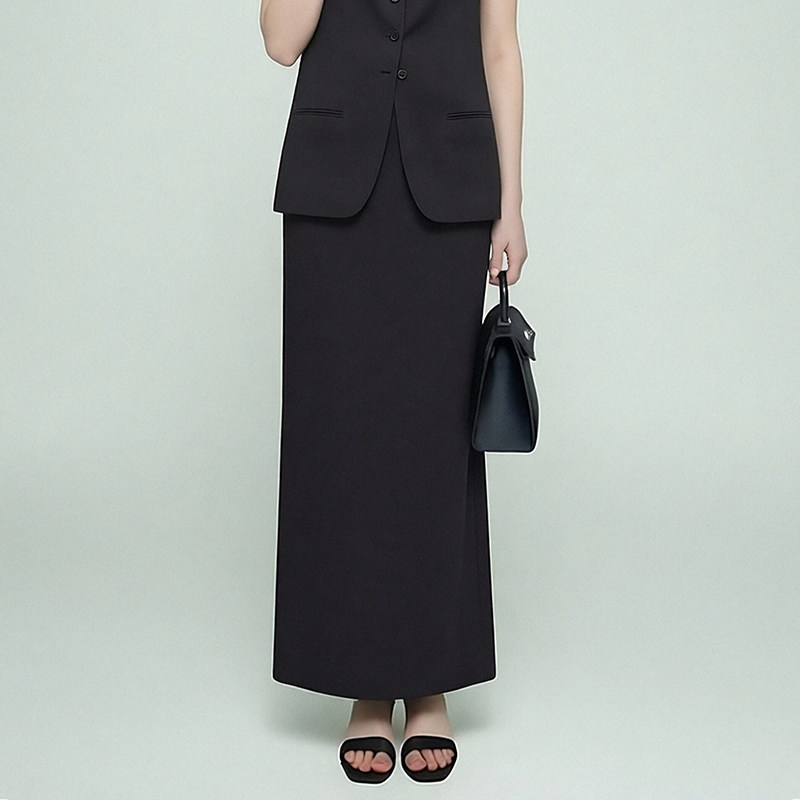 百搭显瘦休闲风西装直筒高腰简约款长款半身裙通勤职场女装裙子