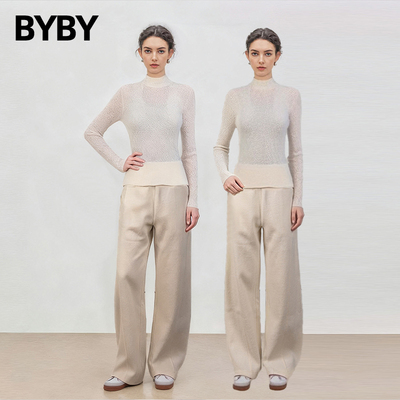 布衣布语天丝羊毛休闲裤女