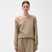 套装 PHISM25年新款 拼接露肩卫衣女露肩斜肩卫衣卫裤