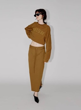 PHISM早春季新款印花半身裙女长款自然腰