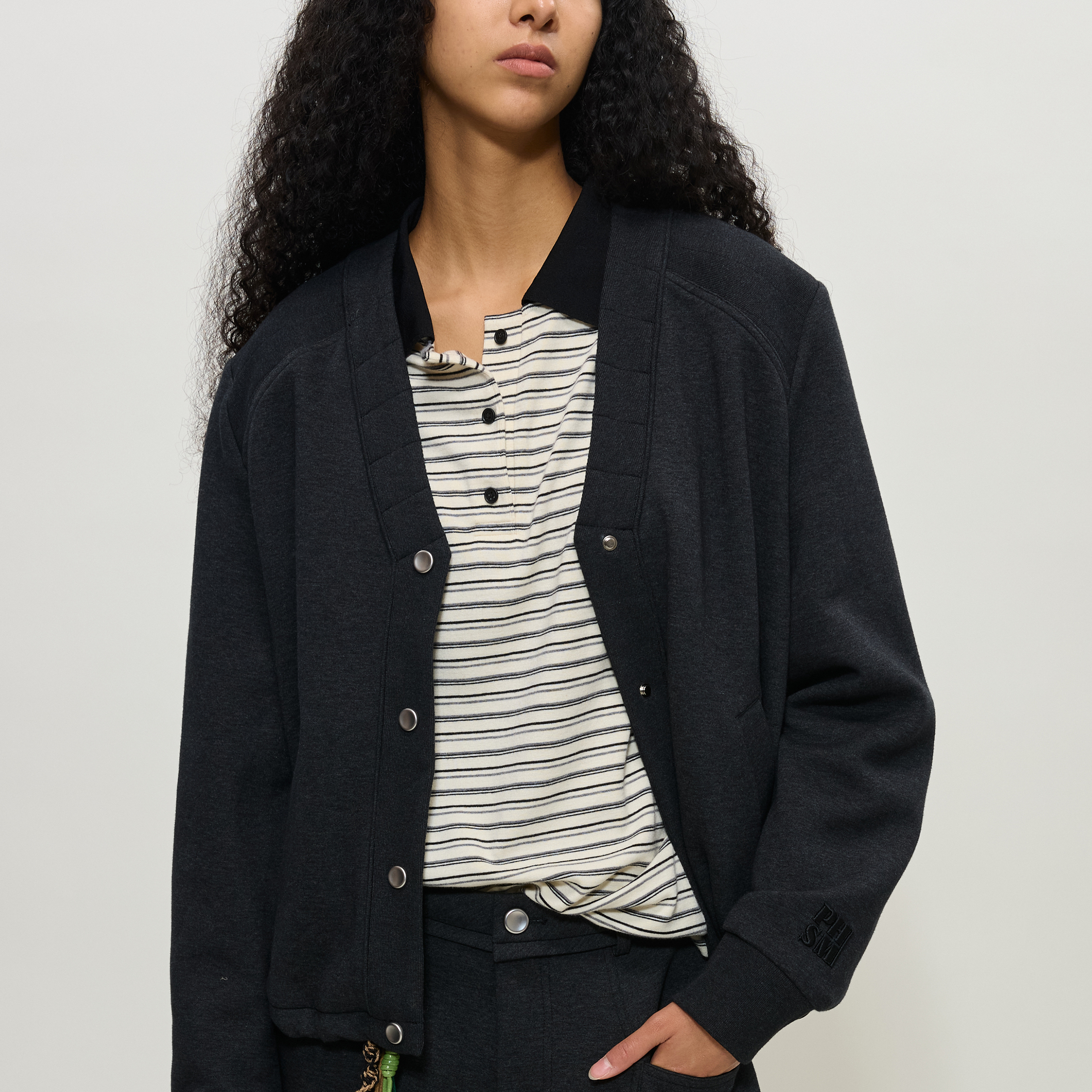 PHISM【新品首发】25年秋冬新品V领加绒外套女款保暖外套