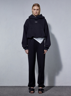 PHISM春秋脚口抽绳卫衣裤女休闲运动长裤宽松阔腿卫裤 P18BP10