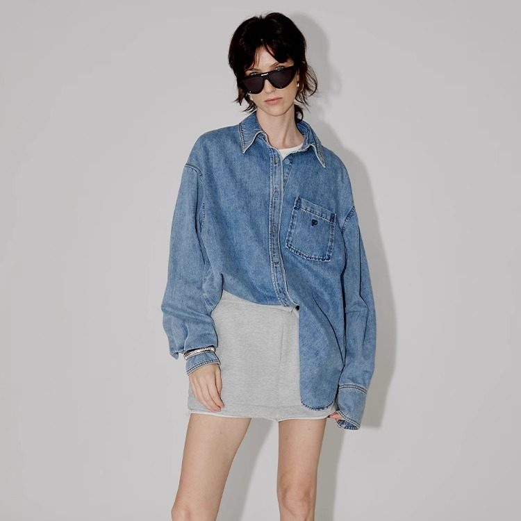 PHISM早春新品牛仔衬衫女宽松H型长袖衬衣休闲复古,女装/女士精品,衬衫,淘宝优惠券,粉丝福利购,淘宝优惠卷