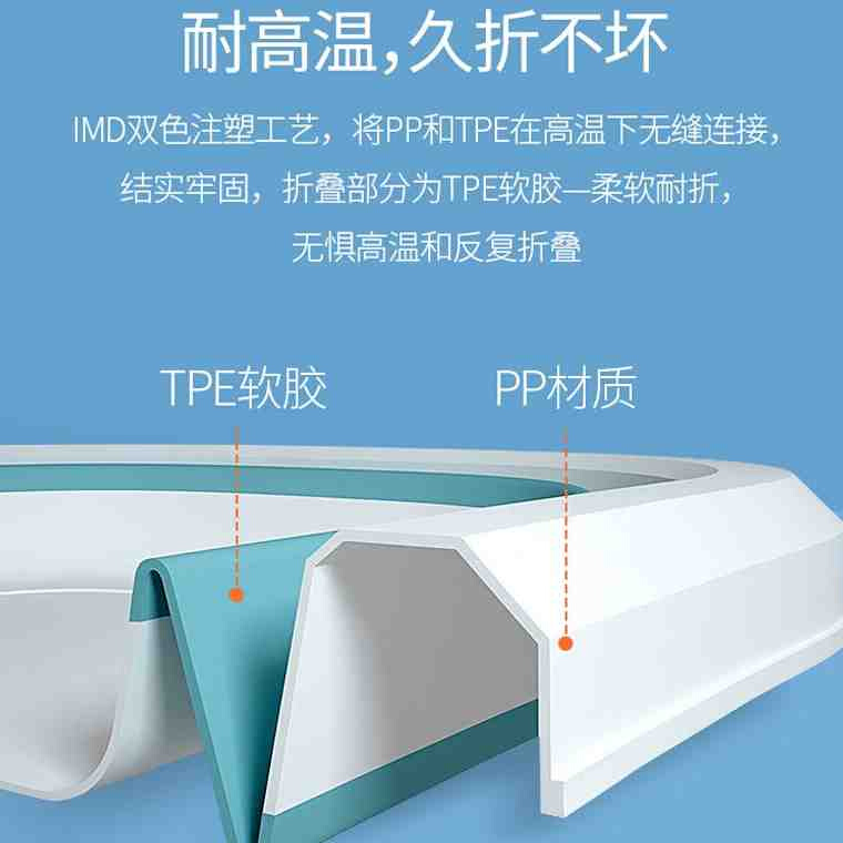 嘟萌贝婴儿洗澡盆婴儿浴盆宝宝加厚折叠浴盆新生儿澡盆儿童浴桶可