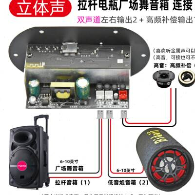 双声道大功率功放板内置蓝牙12V24V220V通用家用车载音响功放板立