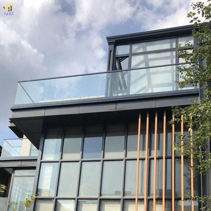 定制阳台无框玻璃扶手楼梯轨道地槽护栏景观栏杆极简约扶手玻璃u