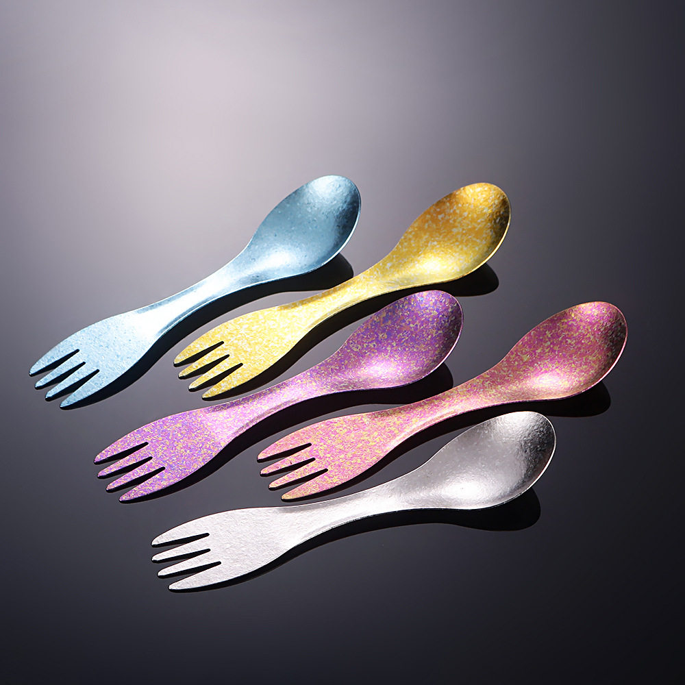 纯钛一体成型勺叉家用户外露营便携纯钛餐具二合一叉勺轻便可两用,餐饮具,调羹/饭勺,淘宝优惠券,粉丝福利购,淘宝优惠卷