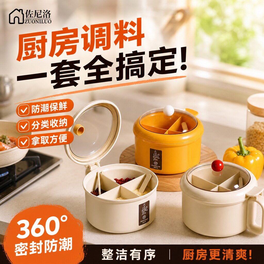 【多格一体】调料盒厨房家用高端图片