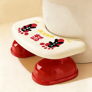 简约现代浴室马桶小凳子奶白色圆弧形高承重防滑脚垫矮凳家用脚凳