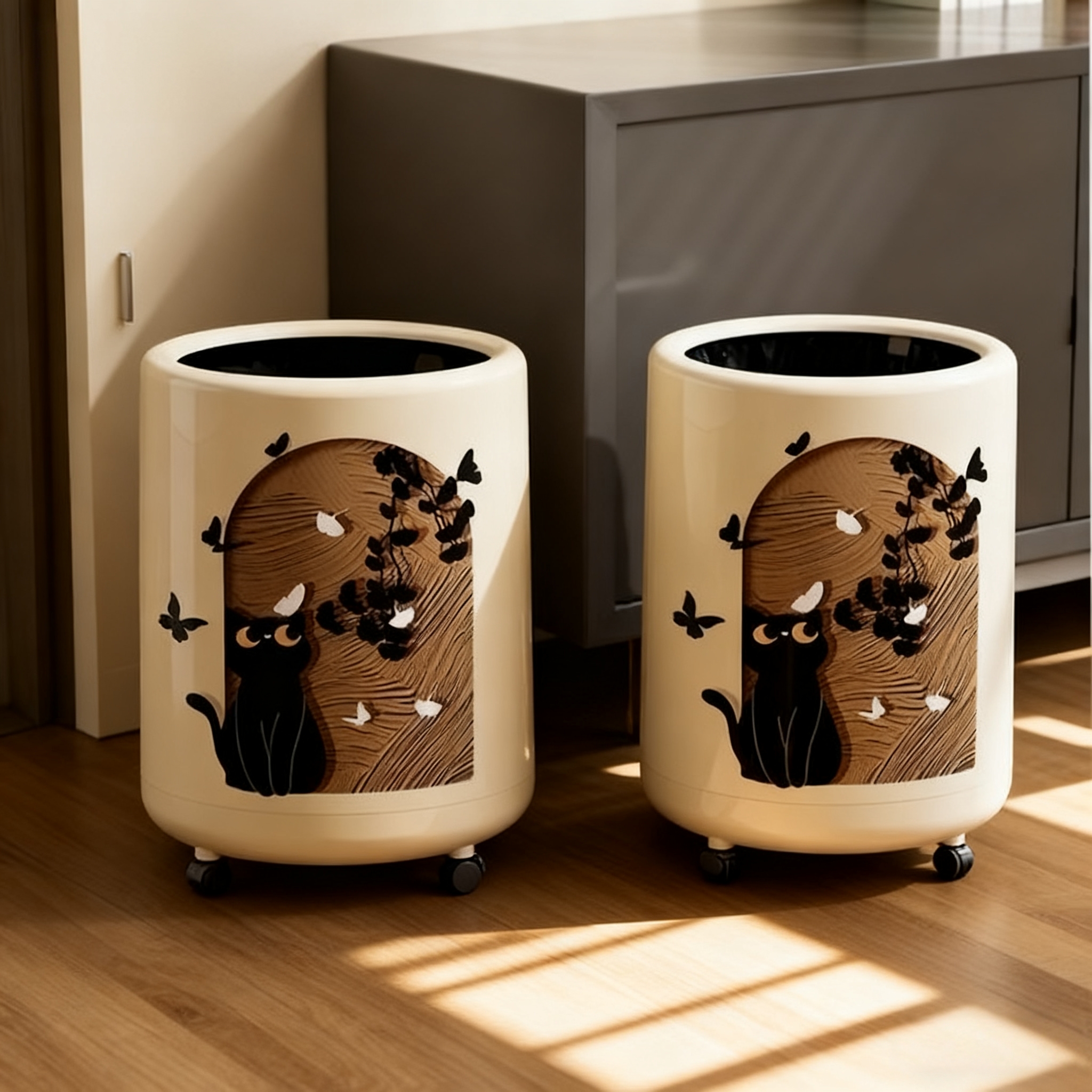 高颜值中古风垃圾桶家用