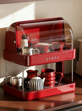 特别好看的红酒杯架沥水托盘一体高级感轻奢中古风餐边柜杯子收纳