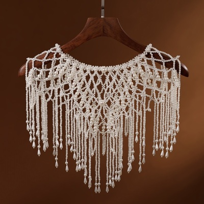 玲珑阁仿珍珠披肩汉服配饰