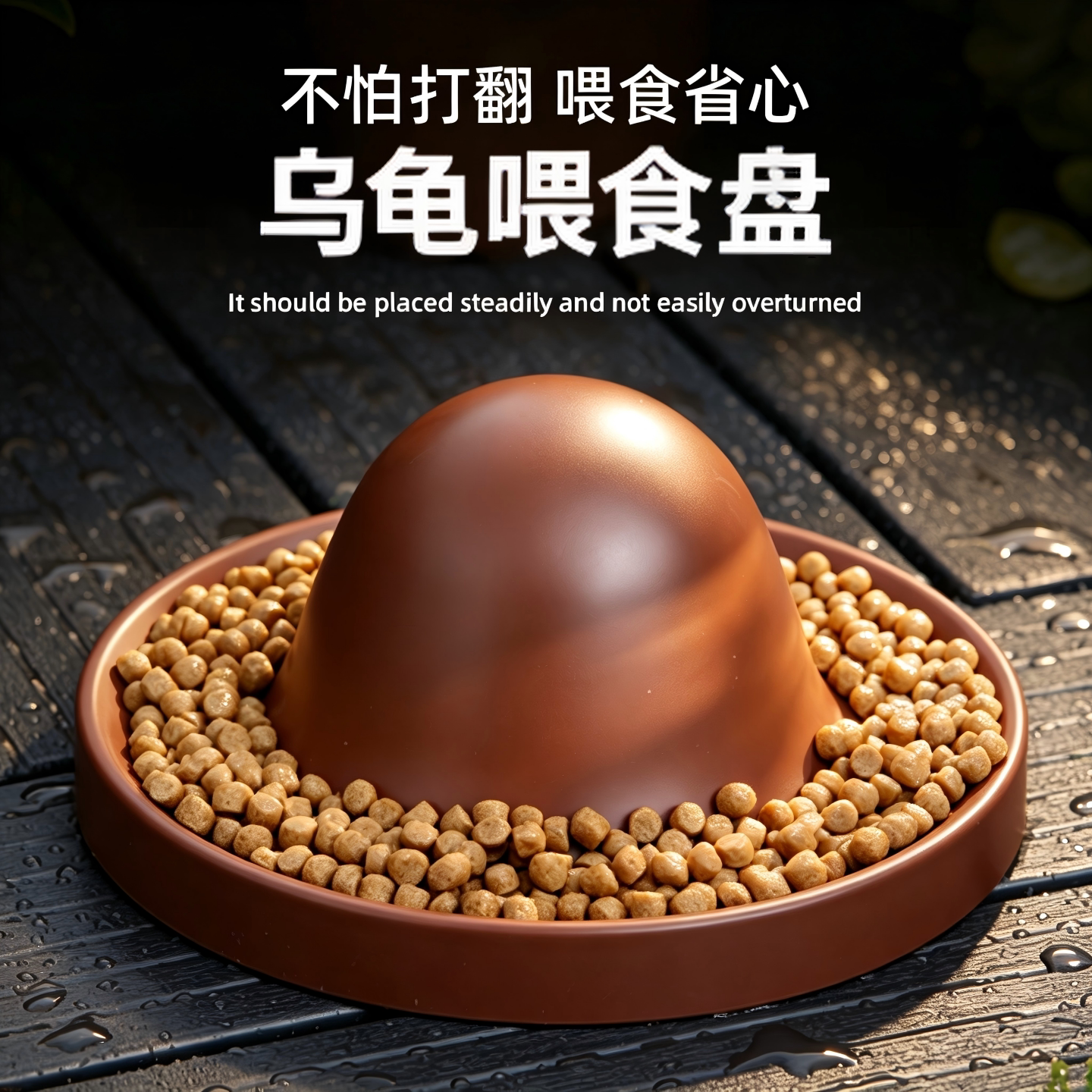乌龟食盘喂食器防踩踏防污食陆龟半水龟专用日常乌龟喂食盆造景器