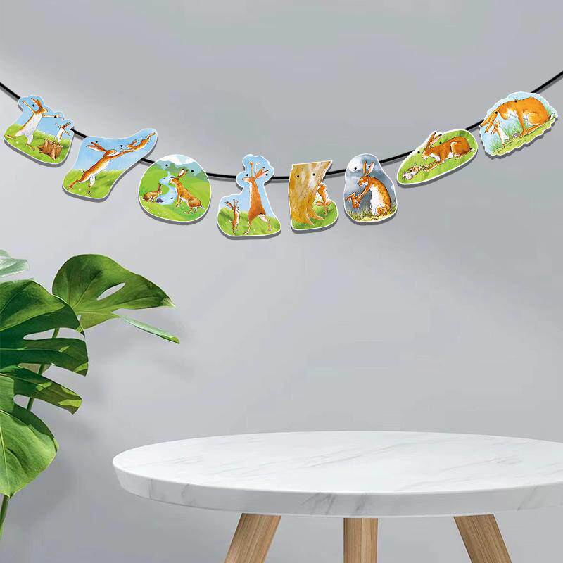 猜猜我有多爱你儿童绘本小彩旗教室装饰氛围墙布置幼儿园走廊环创