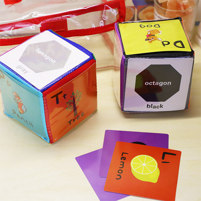 可插卡骰子教具数学英语玩具