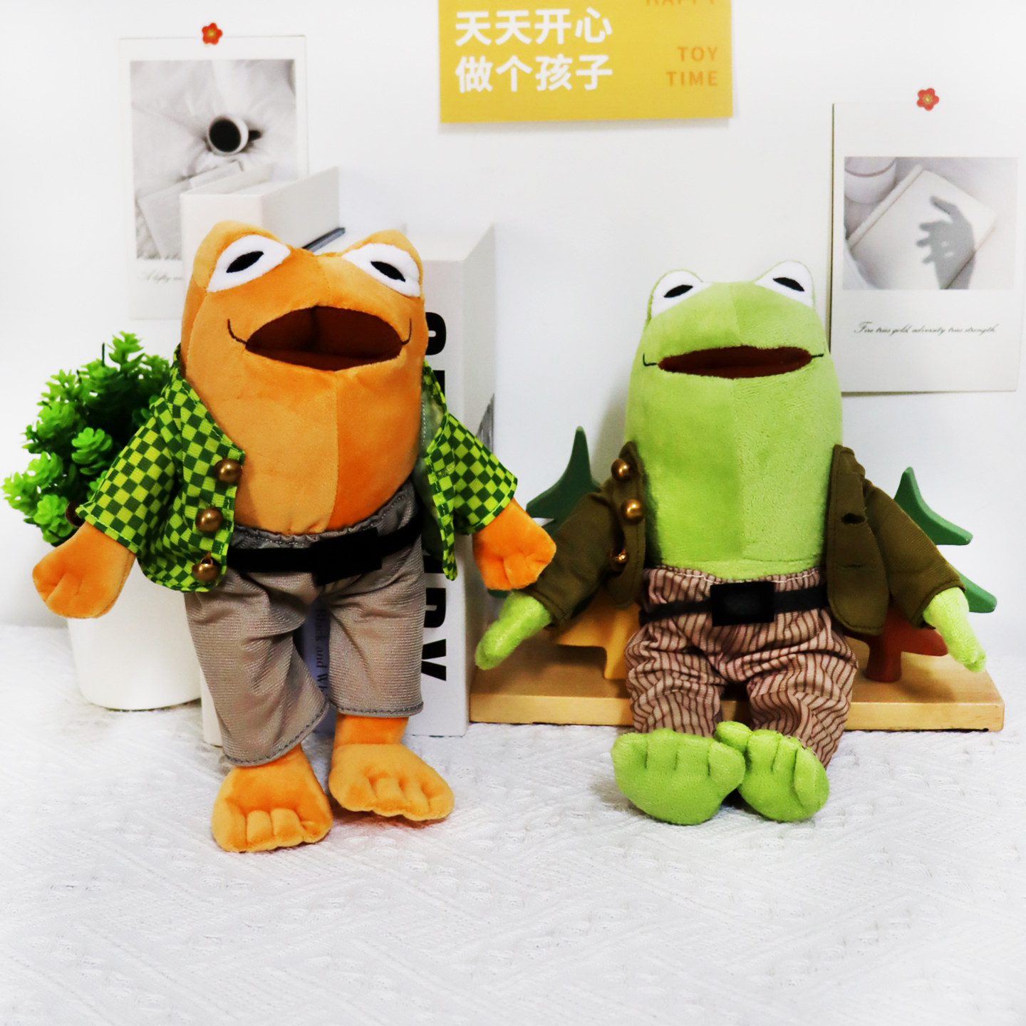 儿童绘本Frog and Toad青蛙和蟾蜍是好朋友毛绒玩偶公仔互动玩具
