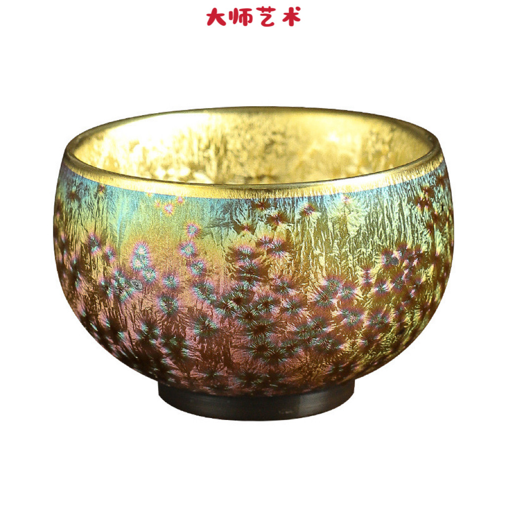 大师艺术高端七彩主人杯鎏金鎏银陶瓷茶杯品茗杯单杯茶盏功夫茶杯
