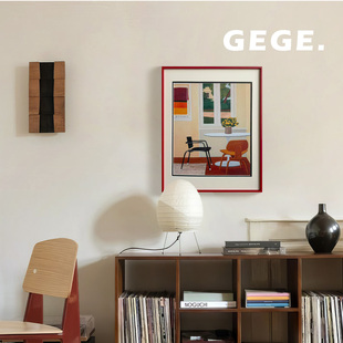 暖阳角落】GeGe高级感北欧卧室挂画复古书房餐厅玄关中古风客厅画