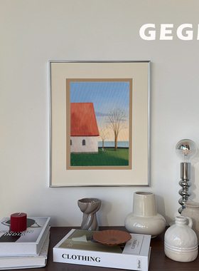 海畔松影】GeGe卧室高级感餐厅挂画书房北欧复古玄关中古风客厅画